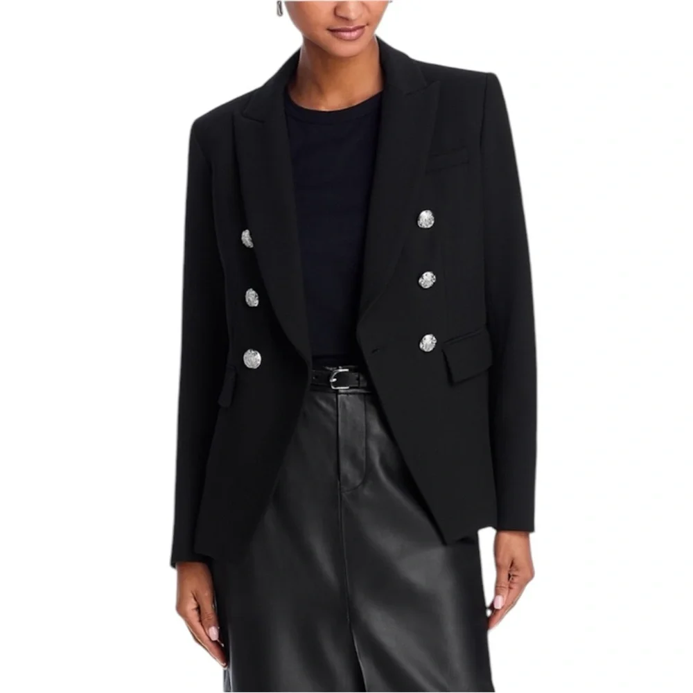 NWT Women's Black Double-Breasted Blazer - Picture 1 of 6